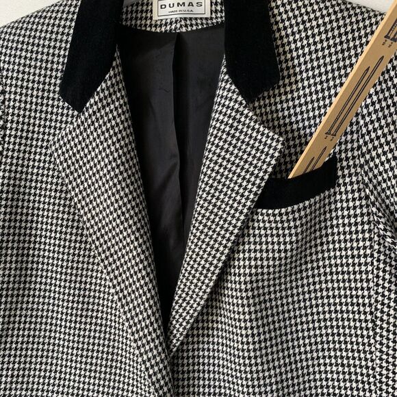 Vintage Dumas Blazer Jacket Women 14 Houndstooth Career Retro Lined Y2K USA Corp - Picture 9 of 14